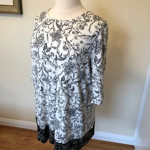 Floral print tunic length tee